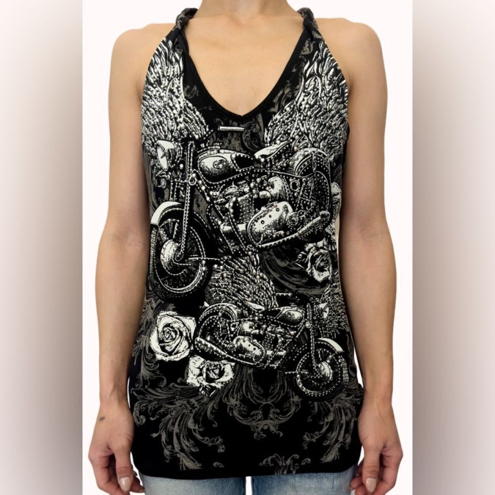 Renegade Rider Rhinestone Racerback Top by Platinum Plush - Picture 3 of 3